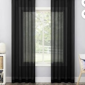 (4) Black Sheers Black Velvet polka dots